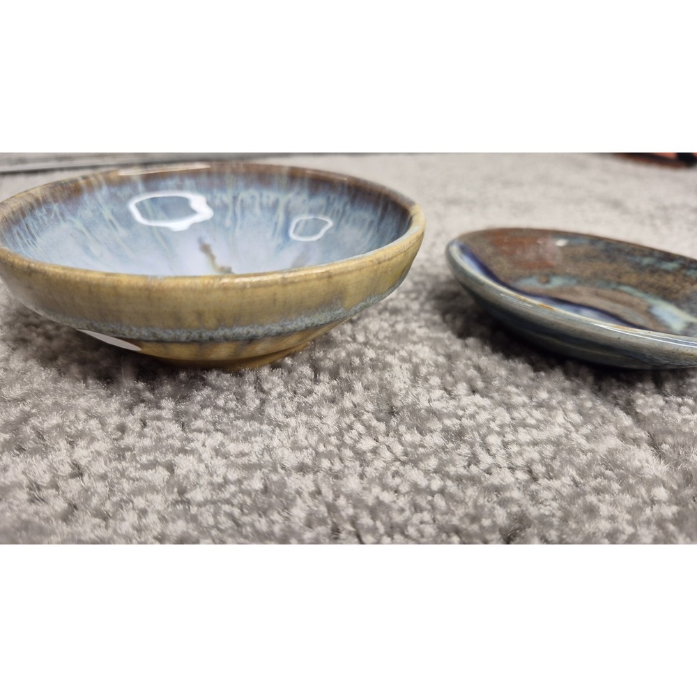 Muddy Five Studio‎ Art Pottery Bowls Stoneware Yellow Blue Brown Glazed Handmade - Picture 4 of 10